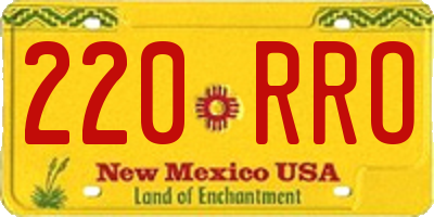 NM license plate 220RRO