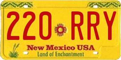 NM license plate 220RRY