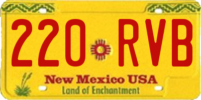 NM license plate 220RVB