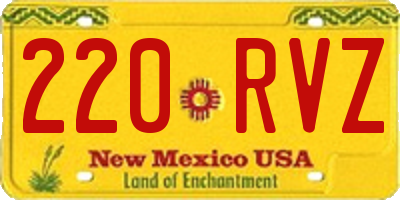 NM license plate 220RVZ