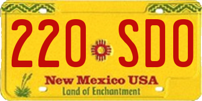 NM license plate 220SDO