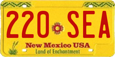 NM license plate 220SEA