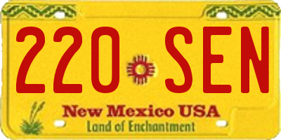 NM license plate 220SEN