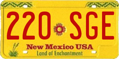 NM license plate 220SGE