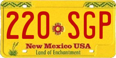 NM license plate 220SGP