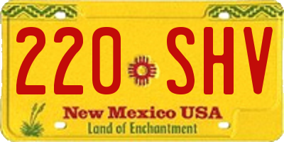 NM license plate 220SHV