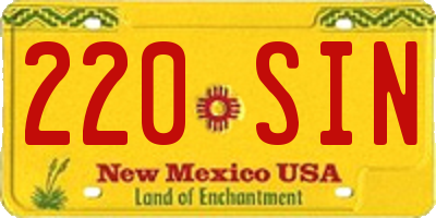 NM license plate 220SIN