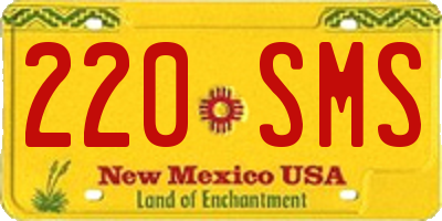 NM license plate 220SMS