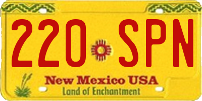 NM license plate 220SPN