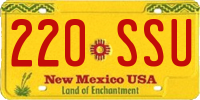 NM license plate 220SSU