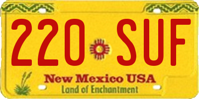 NM license plate 220SUF