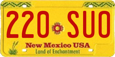 NM license plate 220SUO
