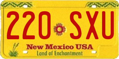 NM license plate 220SXU