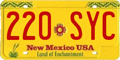 NM license plate 220SYC