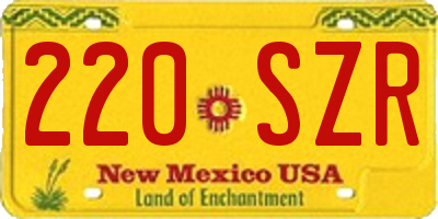 NM license plate 220SZR