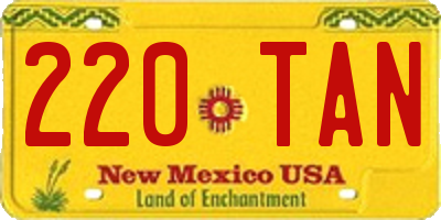 NM license plate 220TAN