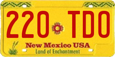 NM license plate 220TDO