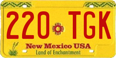 NM license plate 220TGK