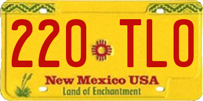 NM license plate 220TLO