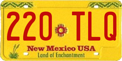 NM license plate 220TLQ