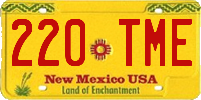 NM license plate 220TME