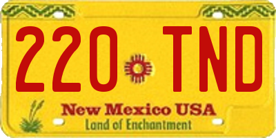 NM license plate 220TND