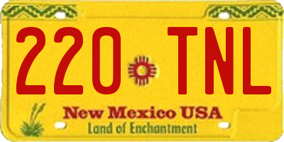 NM license plate 220TNL