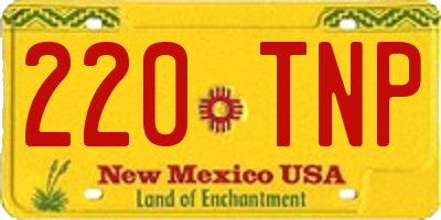 NM license plate 220TNP
