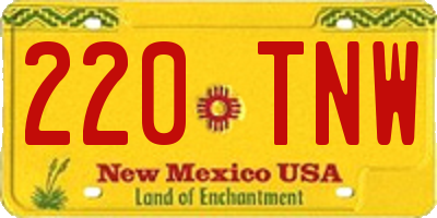 NM license plate 220TNW