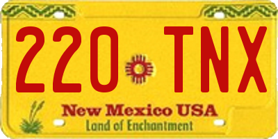 NM license plate 220TNX
