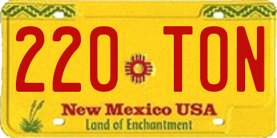NM license plate 220TON