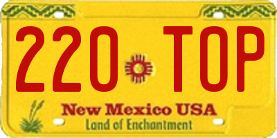 NM license plate 220TOP
