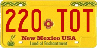 NM license plate 220TOT