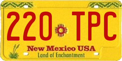 NM license plate 220TPC