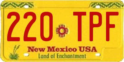 NM license plate 220TPF