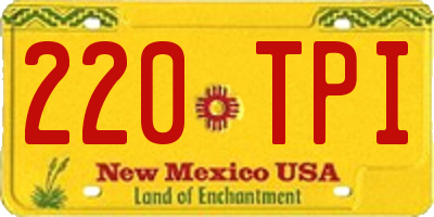 NM license plate 220TPI