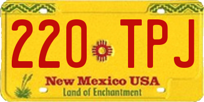 NM license plate 220TPJ