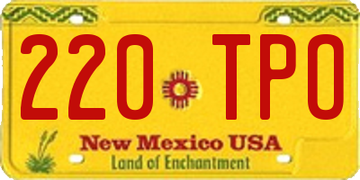NM license plate 220TPO
