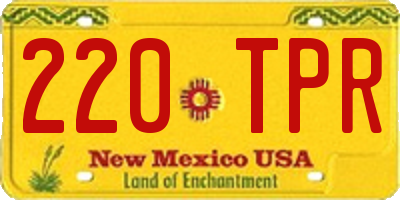 NM license plate 220TPR