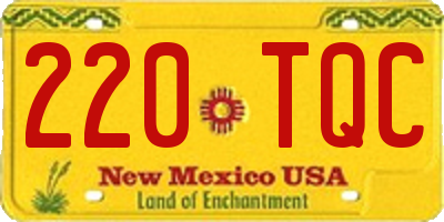 NM license plate 220TQC