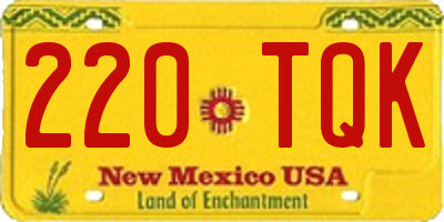 NM license plate 220TQK
