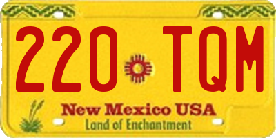 NM license plate 220TQM