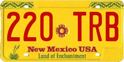 NM license plate 220TRB