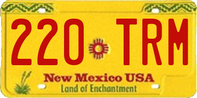 NM license plate 220TRM