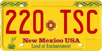 NM license plate 220TSC