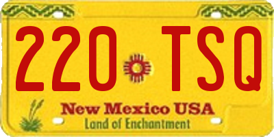 NM license plate 220TSQ
