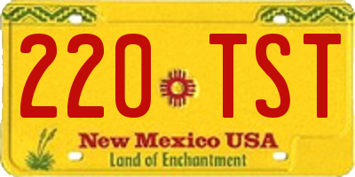 NM license plate 220TST
