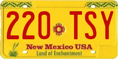 NM license plate 220TSY