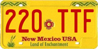 NM license plate 220TTF