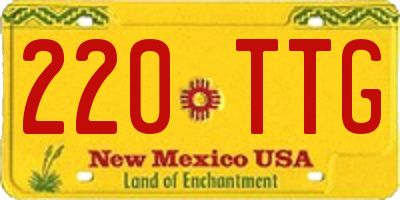 NM license plate 220TTG